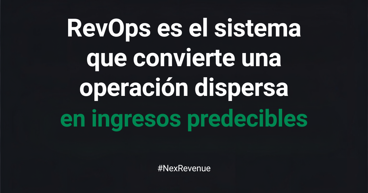 RevOps es el sistema que convierte una operación dispersa en ingresos predecibles Nexrevenue RevOps
